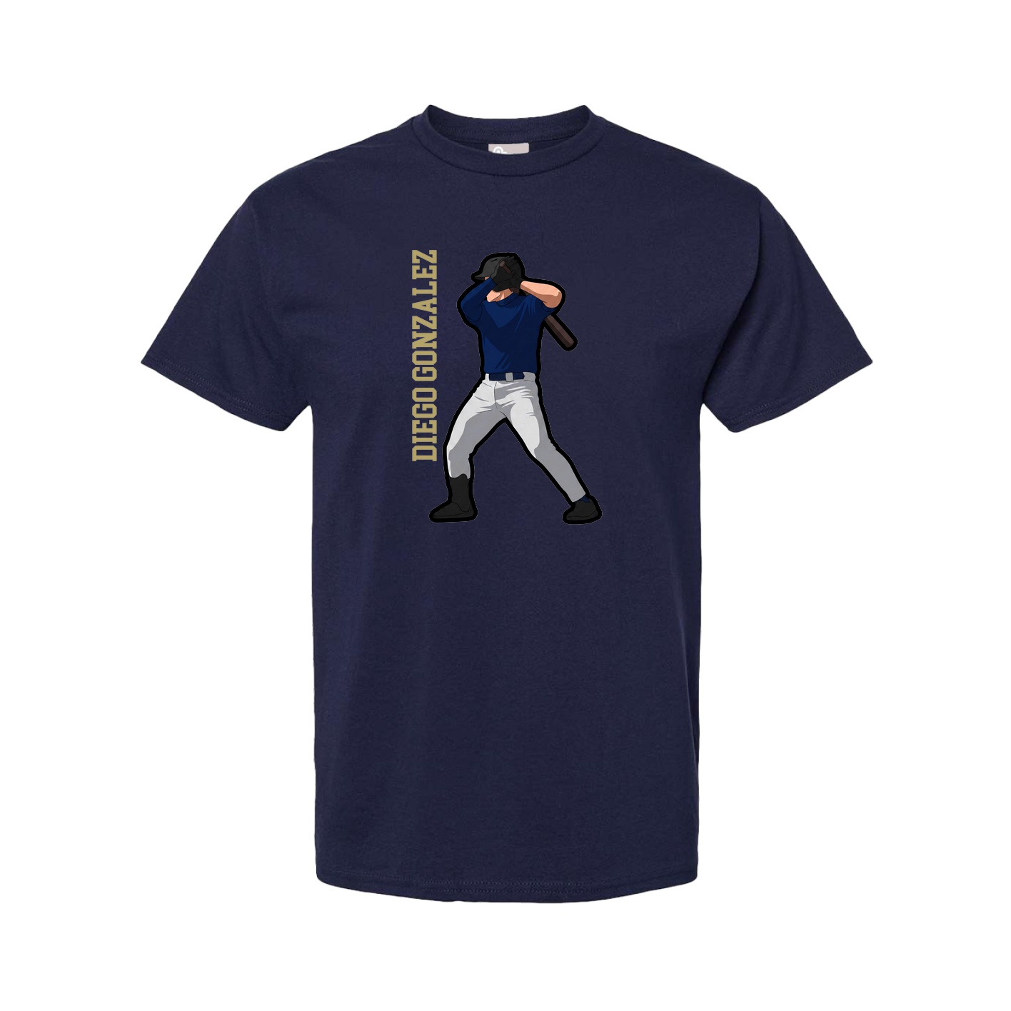Tee — Name Vertical in Navy