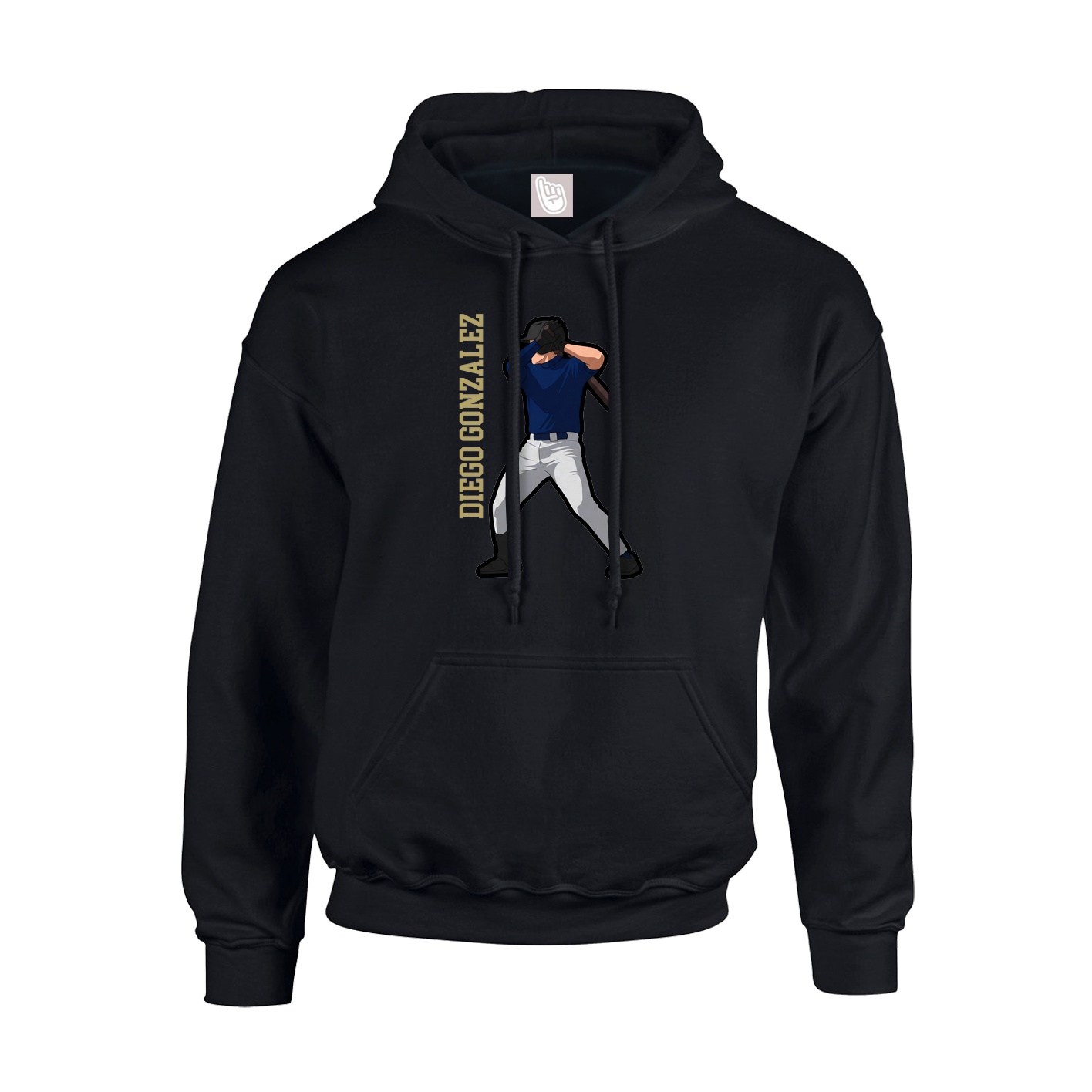 Hoodie — Name Vertical in Black