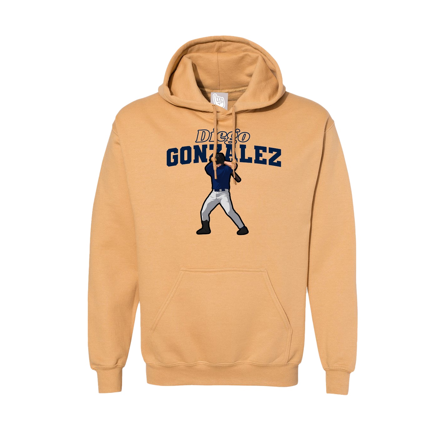 Hoodie — Name Arch in Vegas Gold