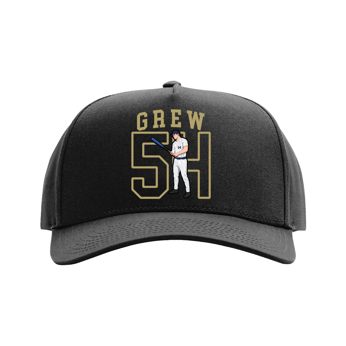 Full Fabric Five-Panel Champ Cap — Shirsey in Black