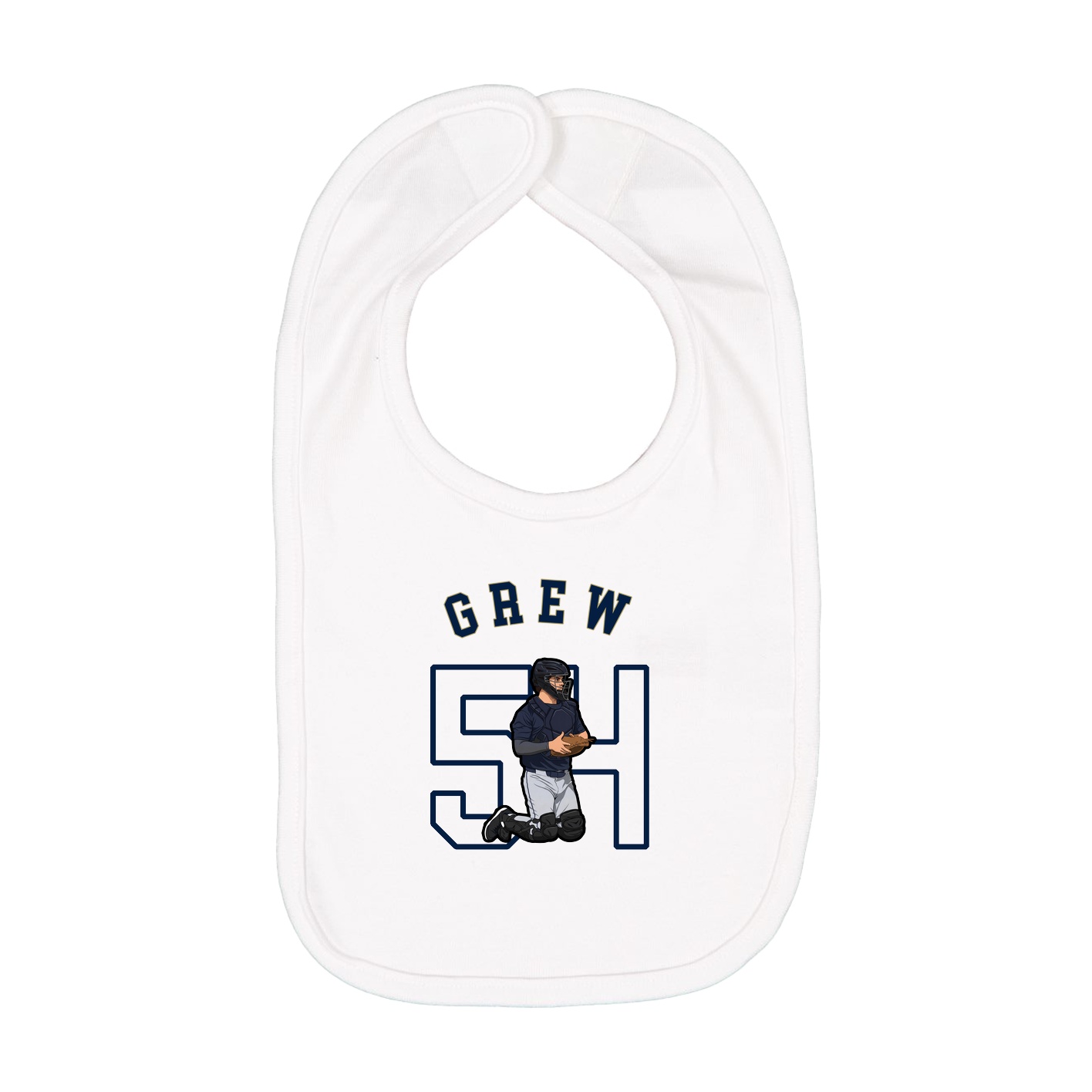 Infant Bib — Shirsey Arch in White