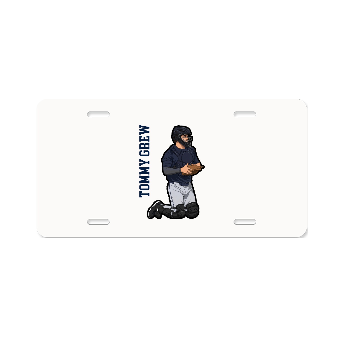 License Plate — Name Vertical in Classic