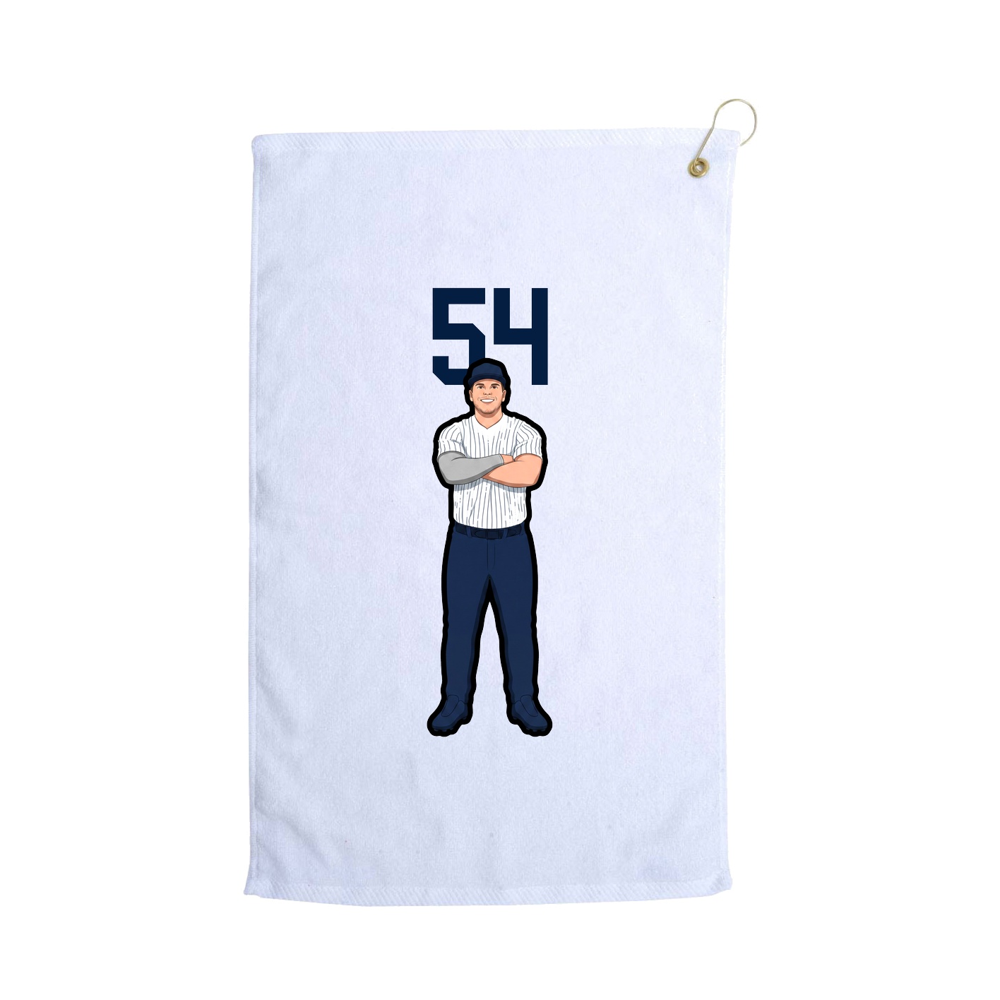 Golf Towel — Number Top in White