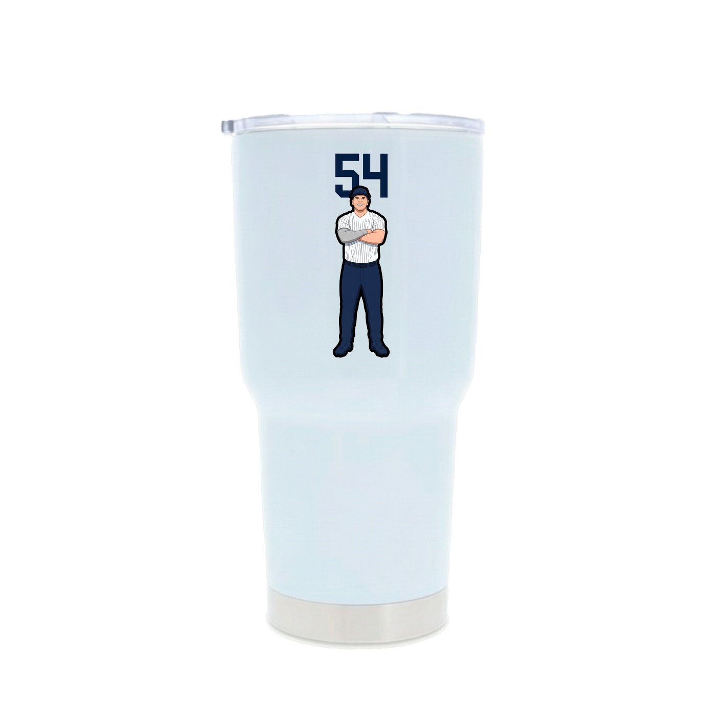 30oz Stainless Steel Tumbler — Number Top in White