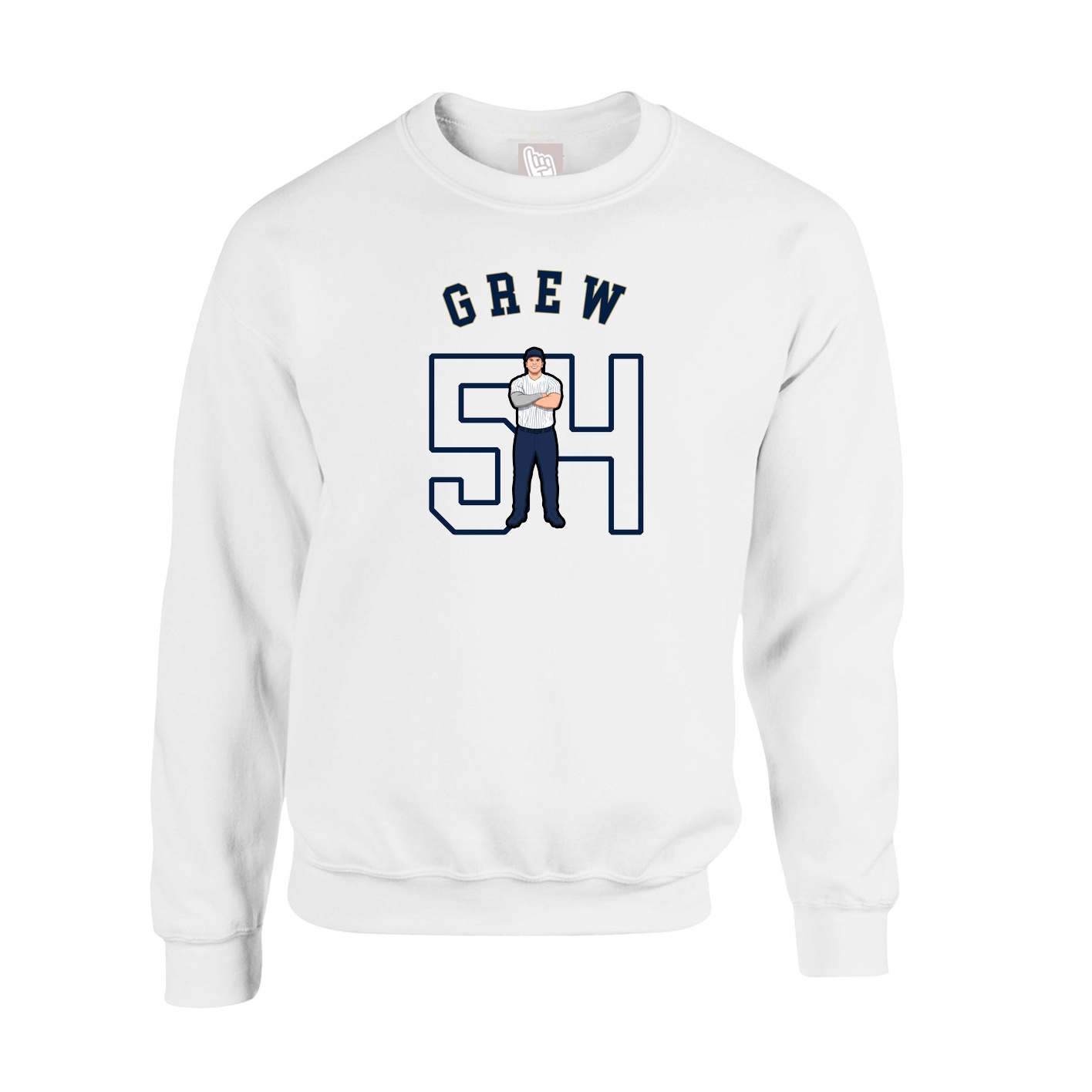 Fleece Crew — Shirsey Arch in White