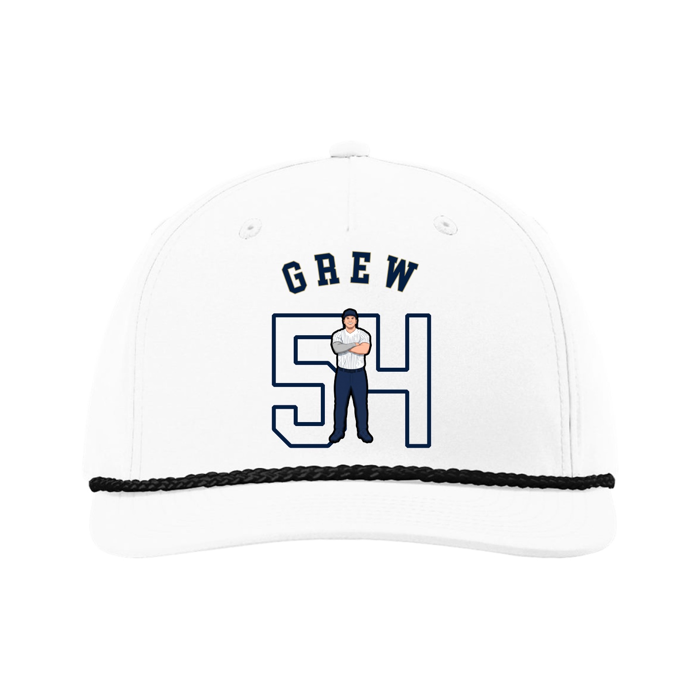 Five-Panel Classic Rope Cap — Shirsey Arch in White