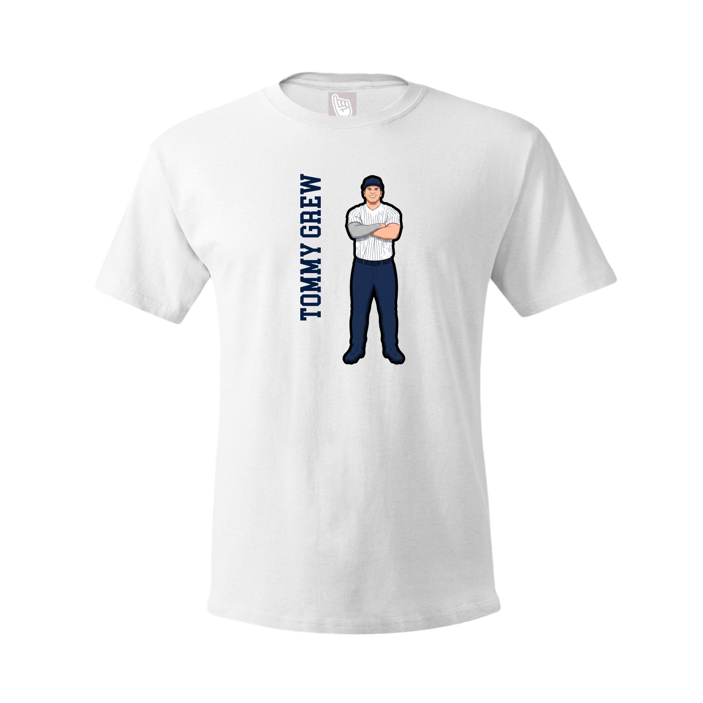 Youth Tee — Name Vertical in White