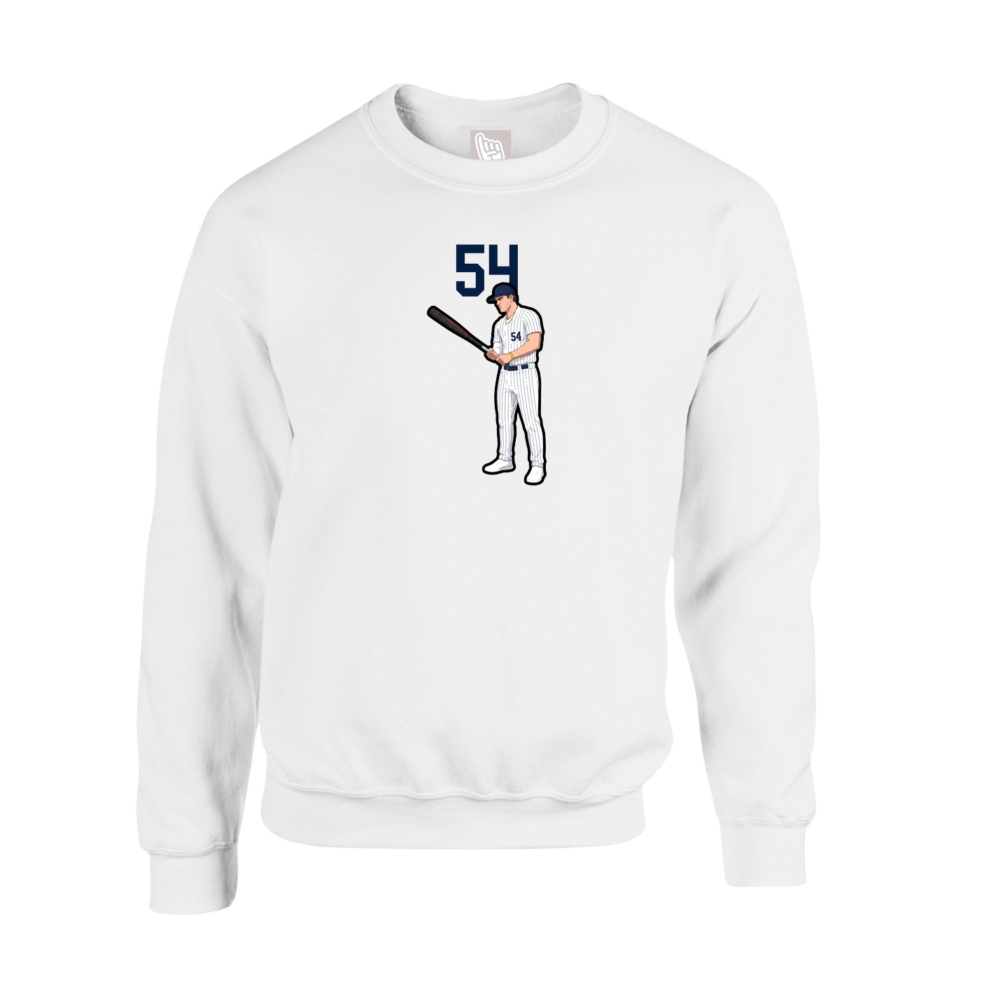 Fleece Crew — Number Top in White