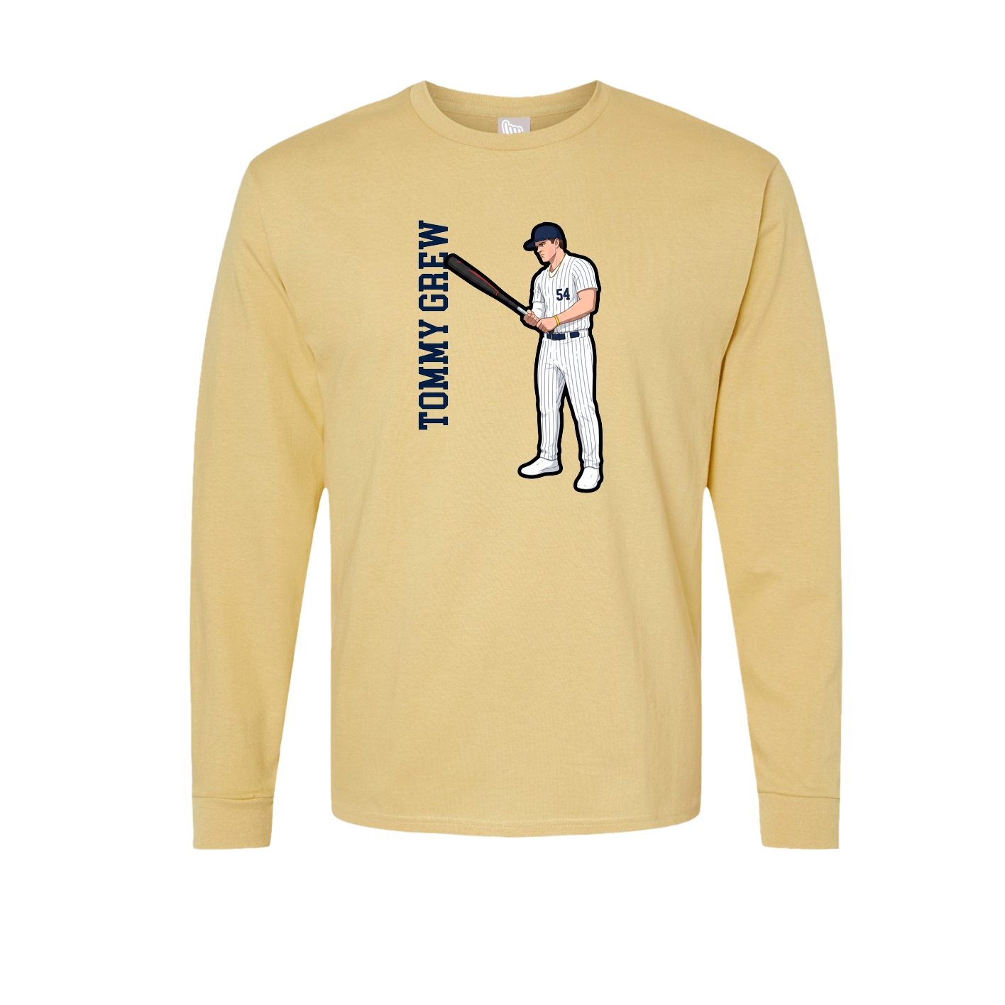 Long Sleeve Tee — Name Vertical in Vegas Gold