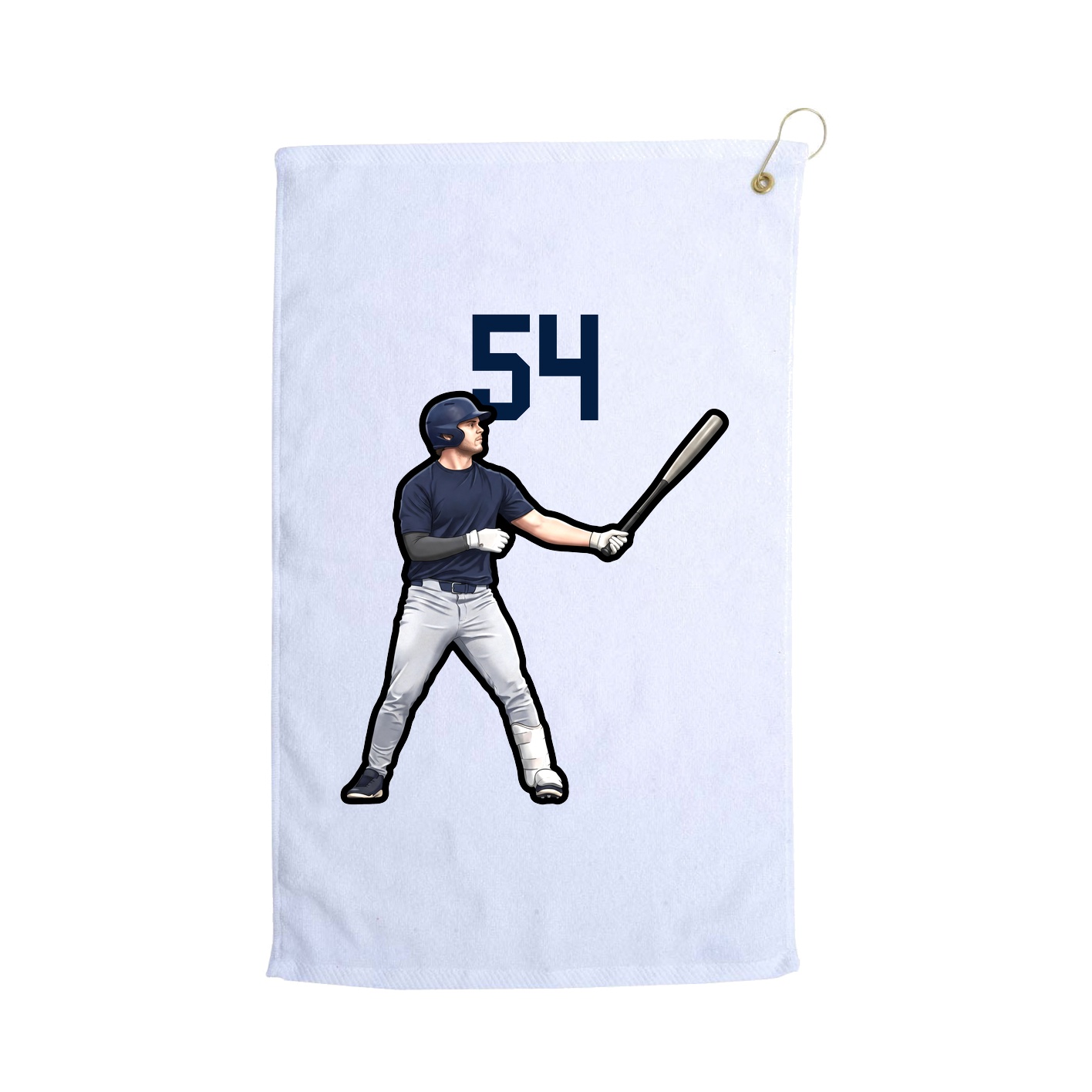Golf Towel — Number Top in White