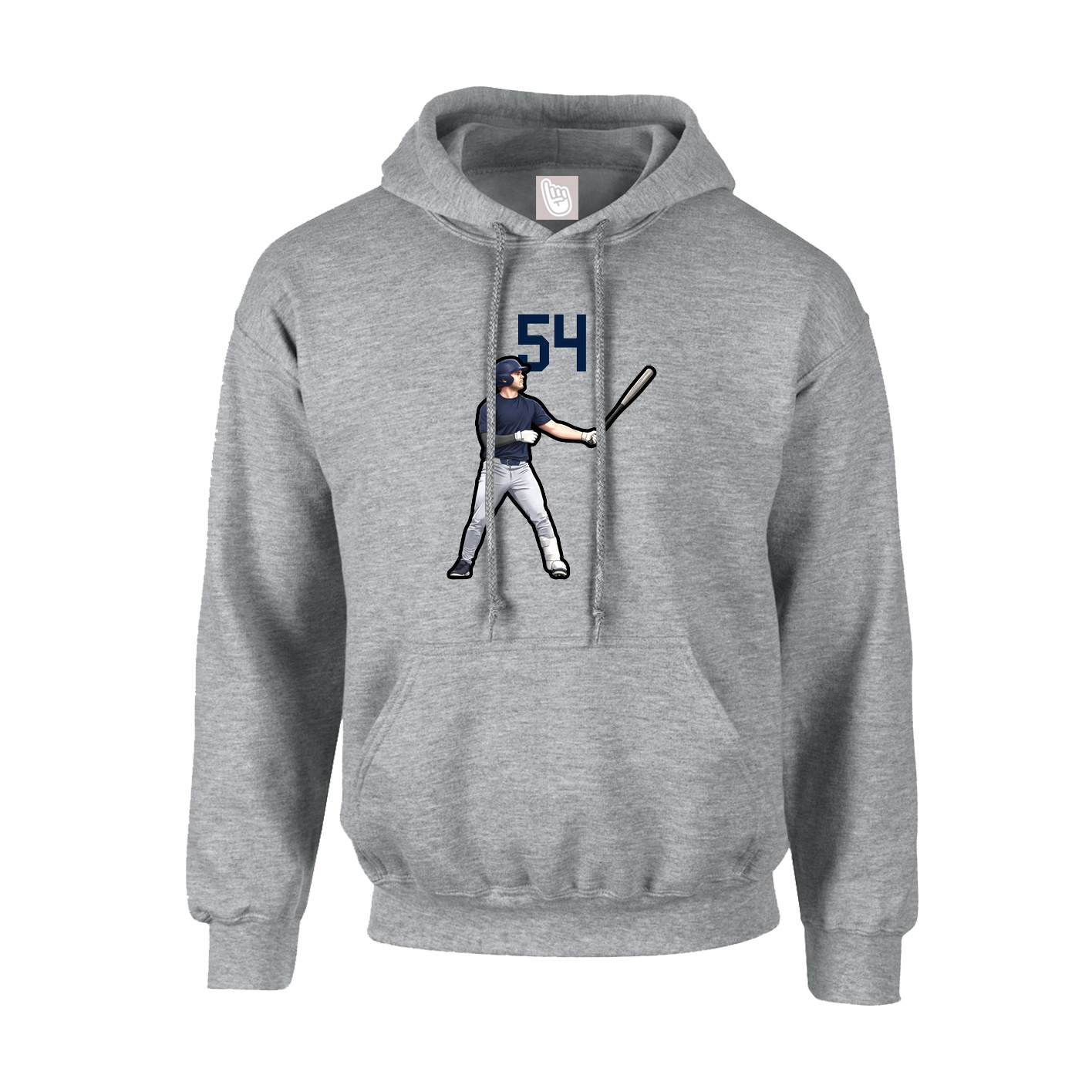 Hoodie — Number Top in Grey