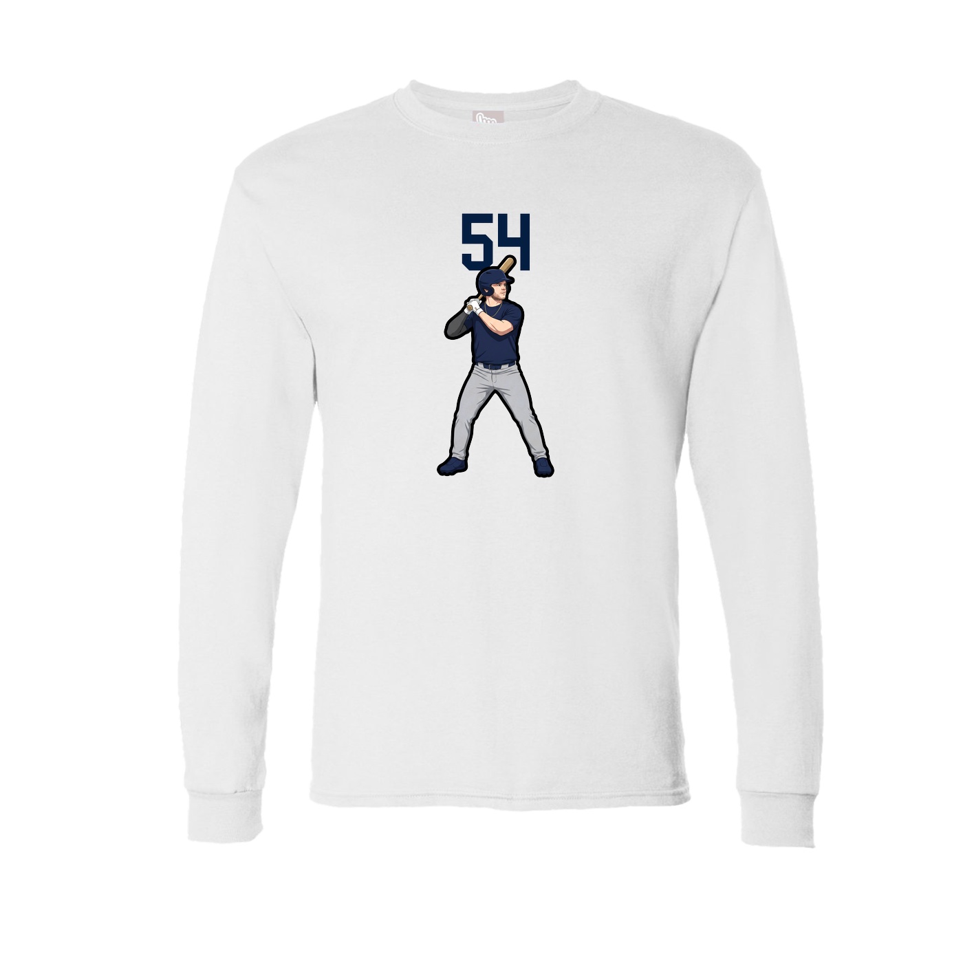 Long Sleeve Tee — Number Top in White