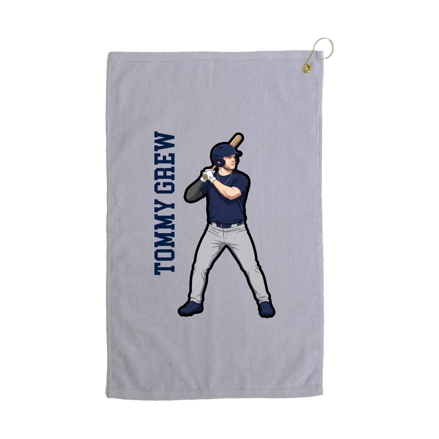 Golf Towel — Name Vertical in Grey