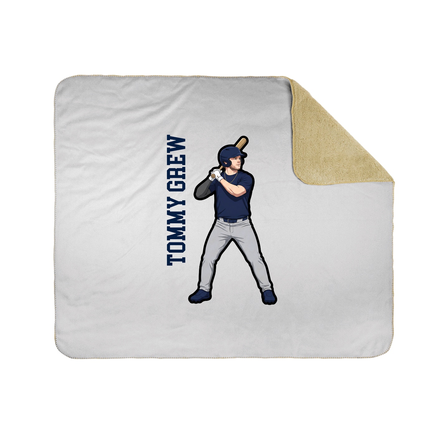Throw Blanket — Name Vertical in White