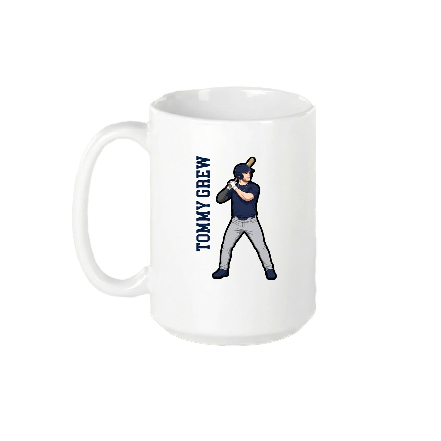 15oz Coffee Mug — Name Vertical in White
