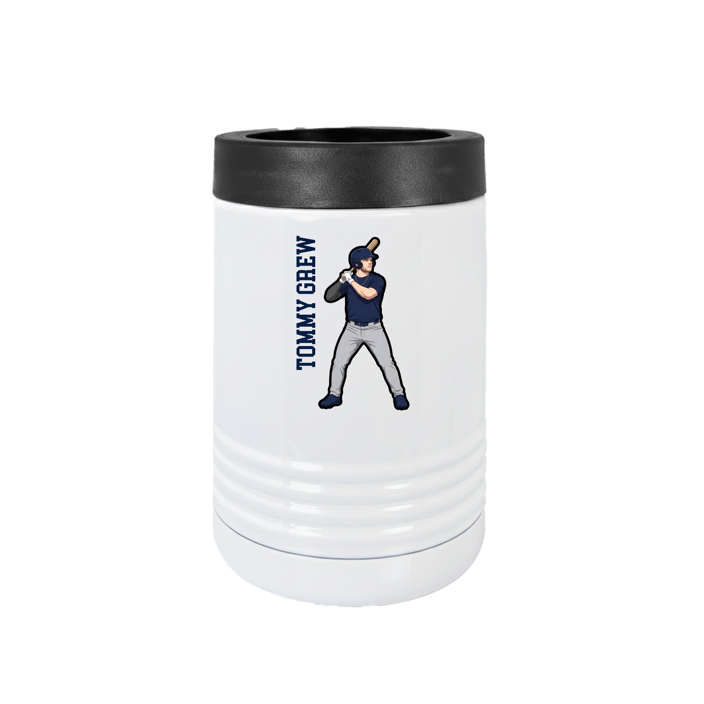 Beverage Holder — Name Vertical in White