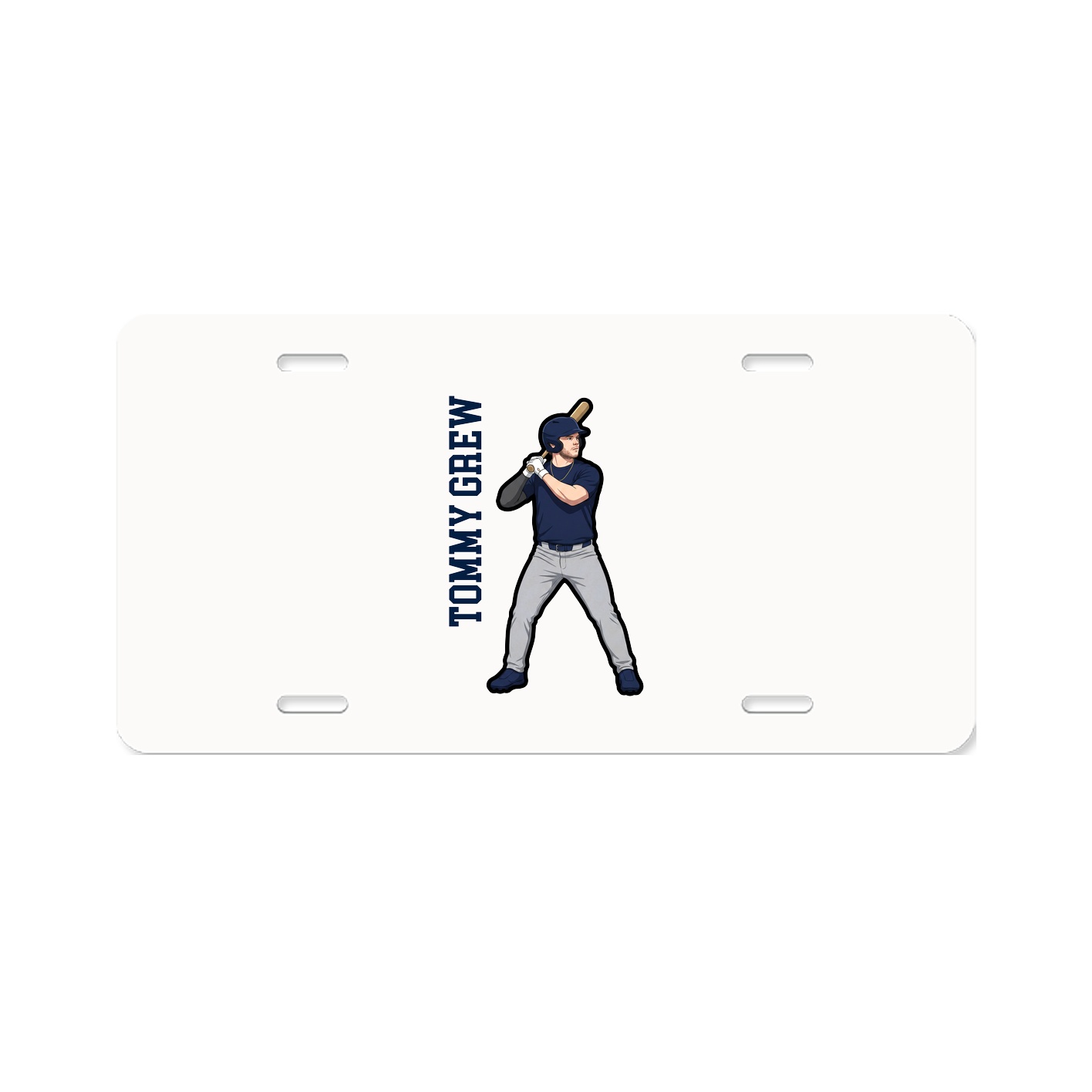 License Plate — Name Vertical in Classic