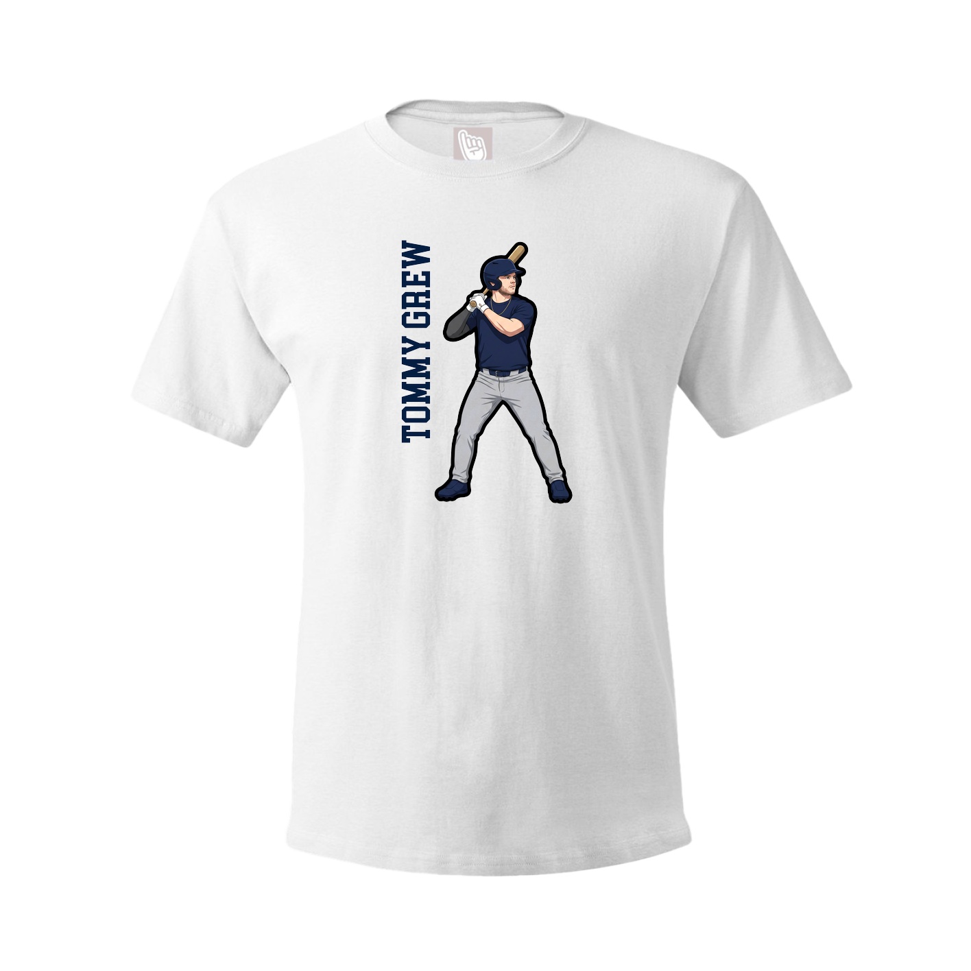 Tee — Name Vertical in White