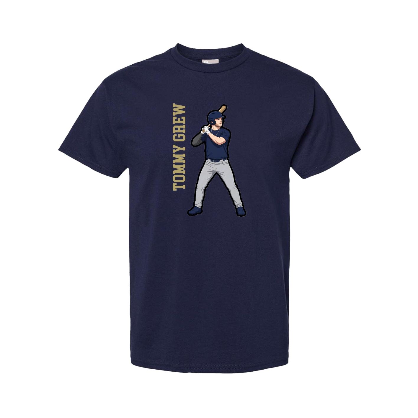 Youth Tee — Name Vertical in Navy