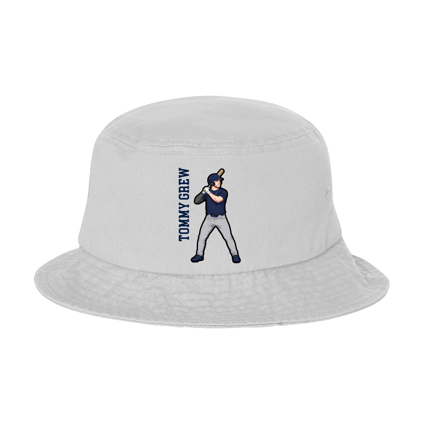Bucket Cap — Name Vertical in White