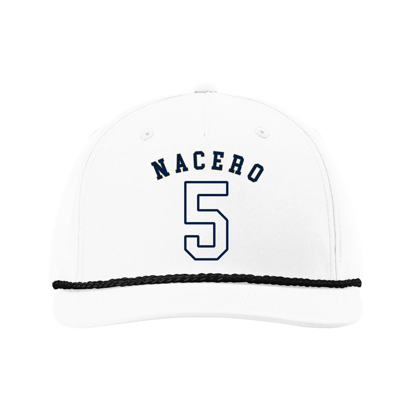 Five-Panel Classic Rope Cap — Shirsey Arch in White