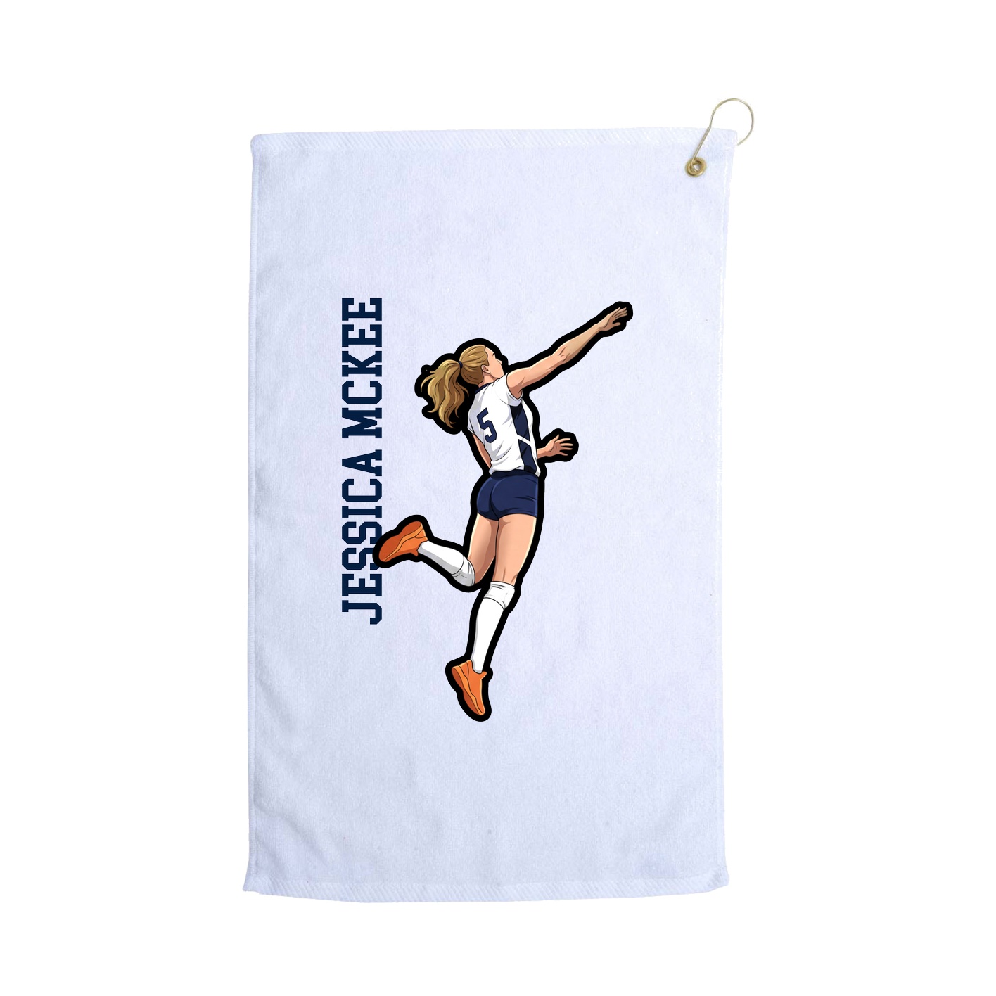 Golf Towel — Name Vertical in White