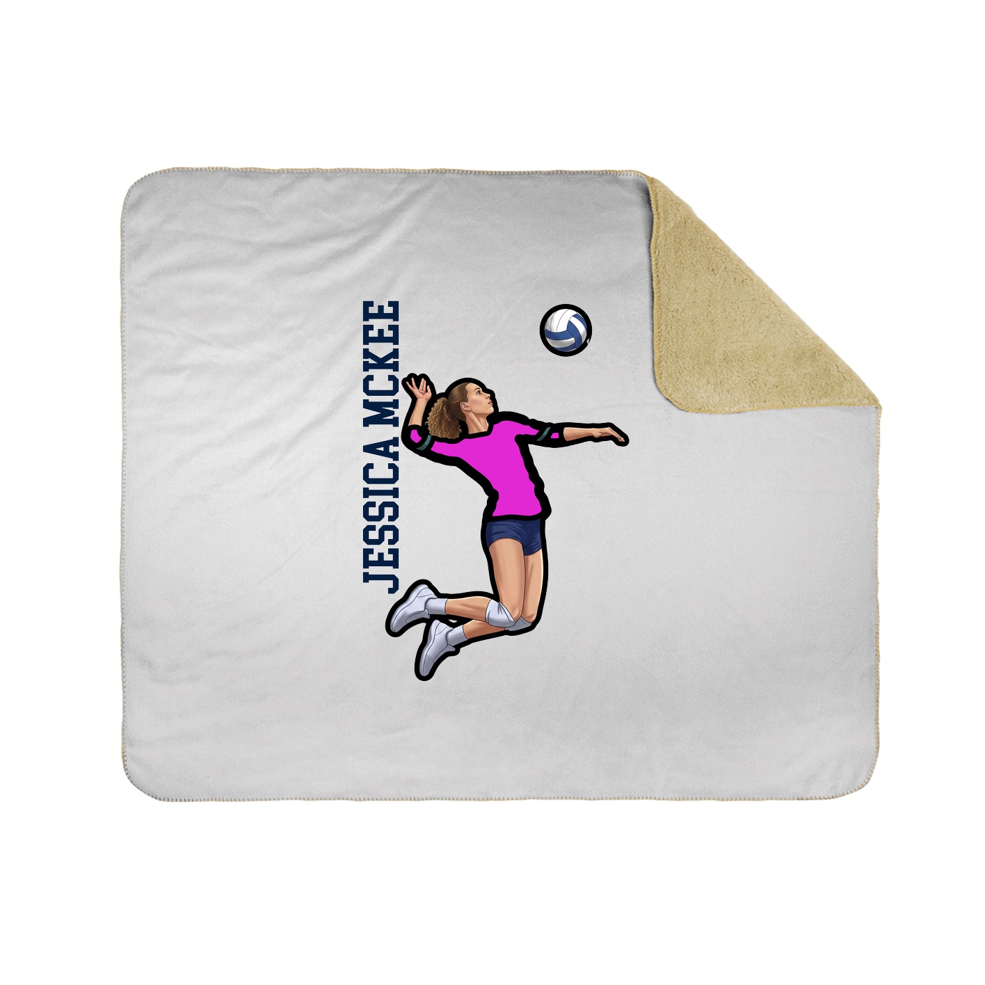 Throw Blanket — Name Vertical in White