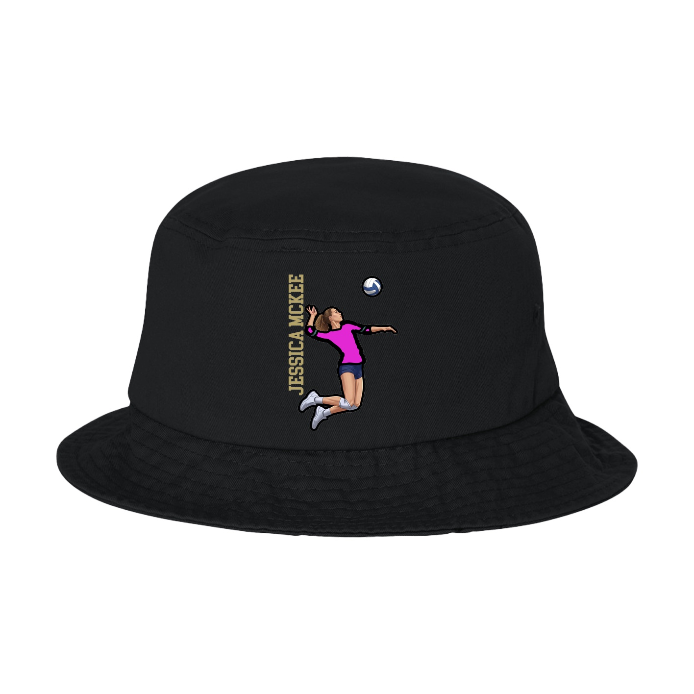 Bucket Cap — Name Vertical in Black