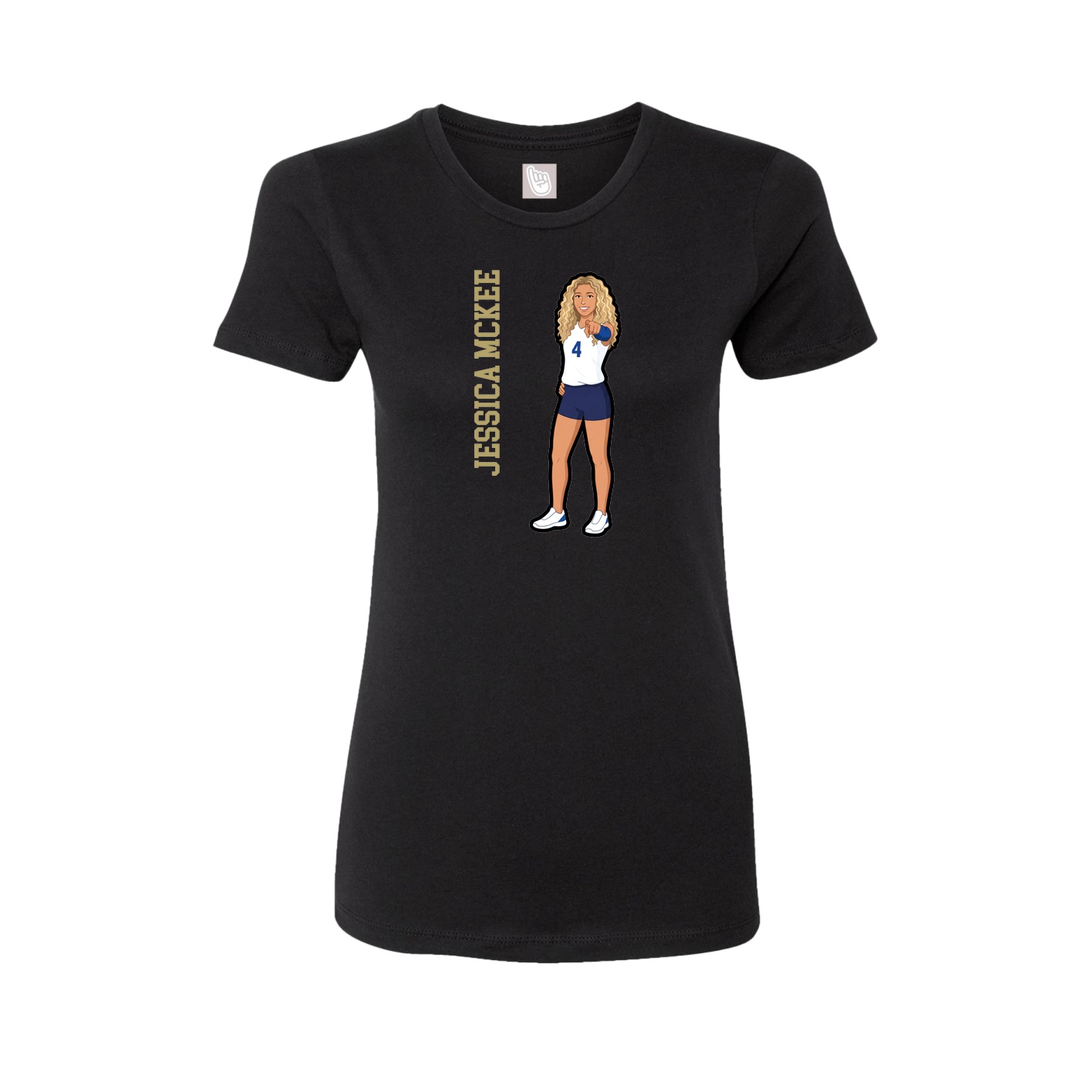 Womens Tee — Name Vertical in Black