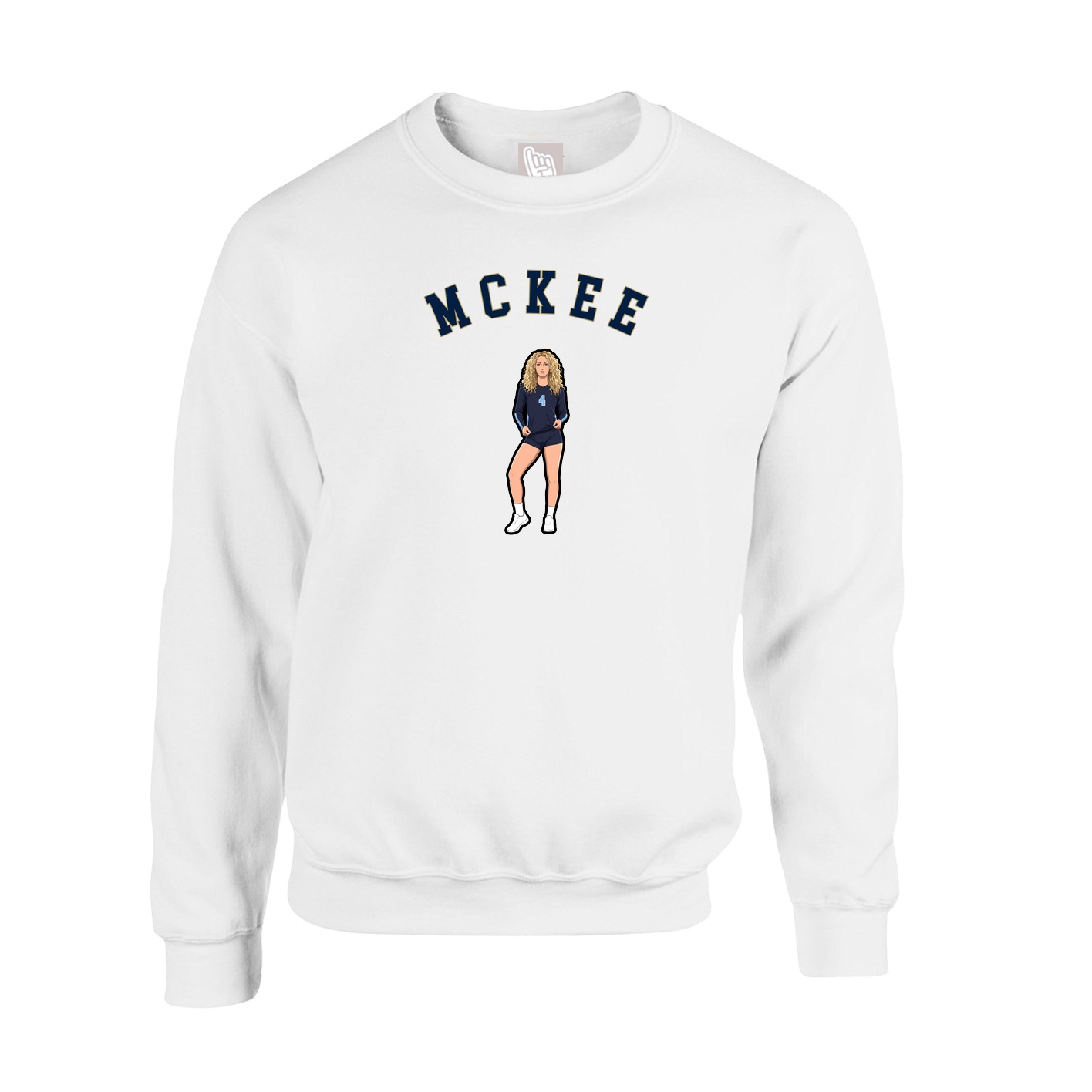 Fleece Crew — Shirsey Arch in White