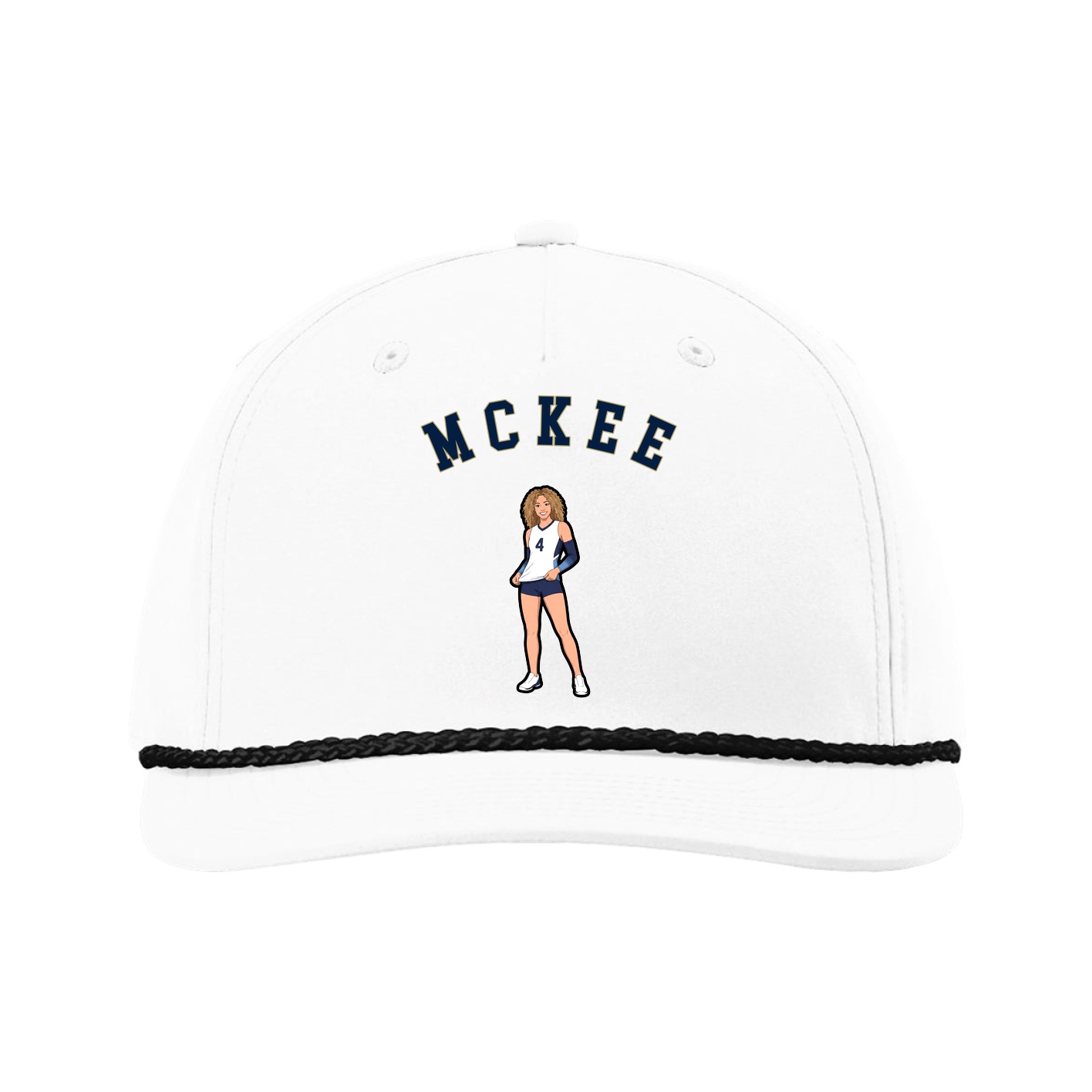 Five-Panel Classic Rope Cap — Shirsey Arch in White
