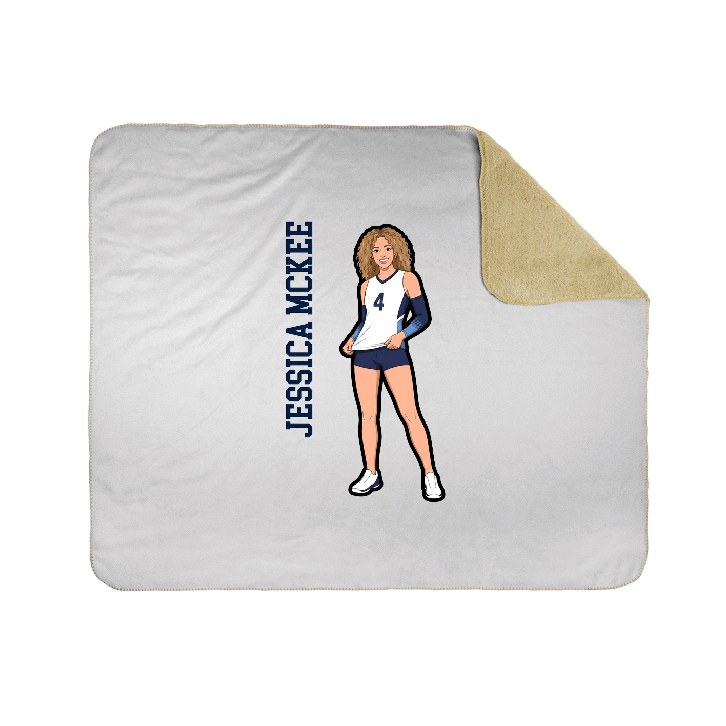 Throw Blanket — Name Vertical in White