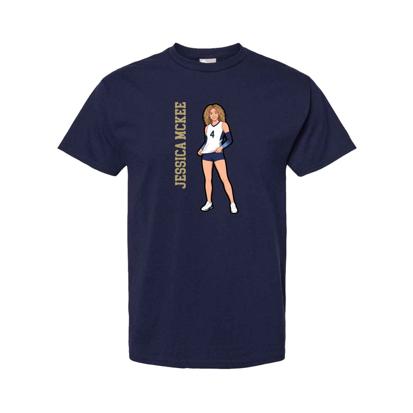 Youth Tee — Name Vertical in Navy