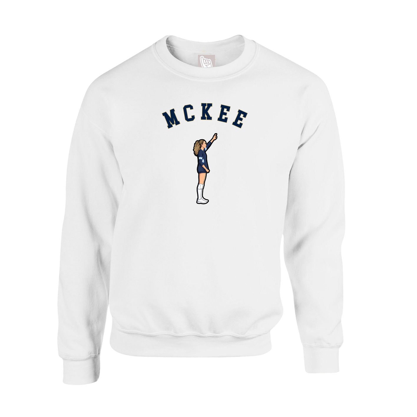 Fleece Crew — Shirsey Arch in White