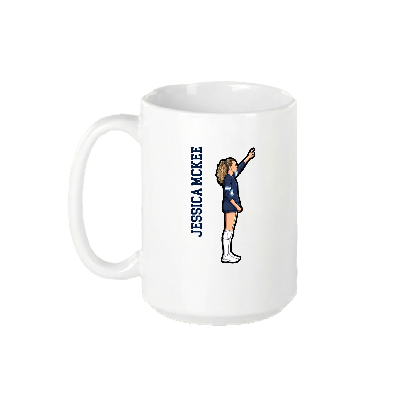 15oz Coffee Mug — Name Vertical in White