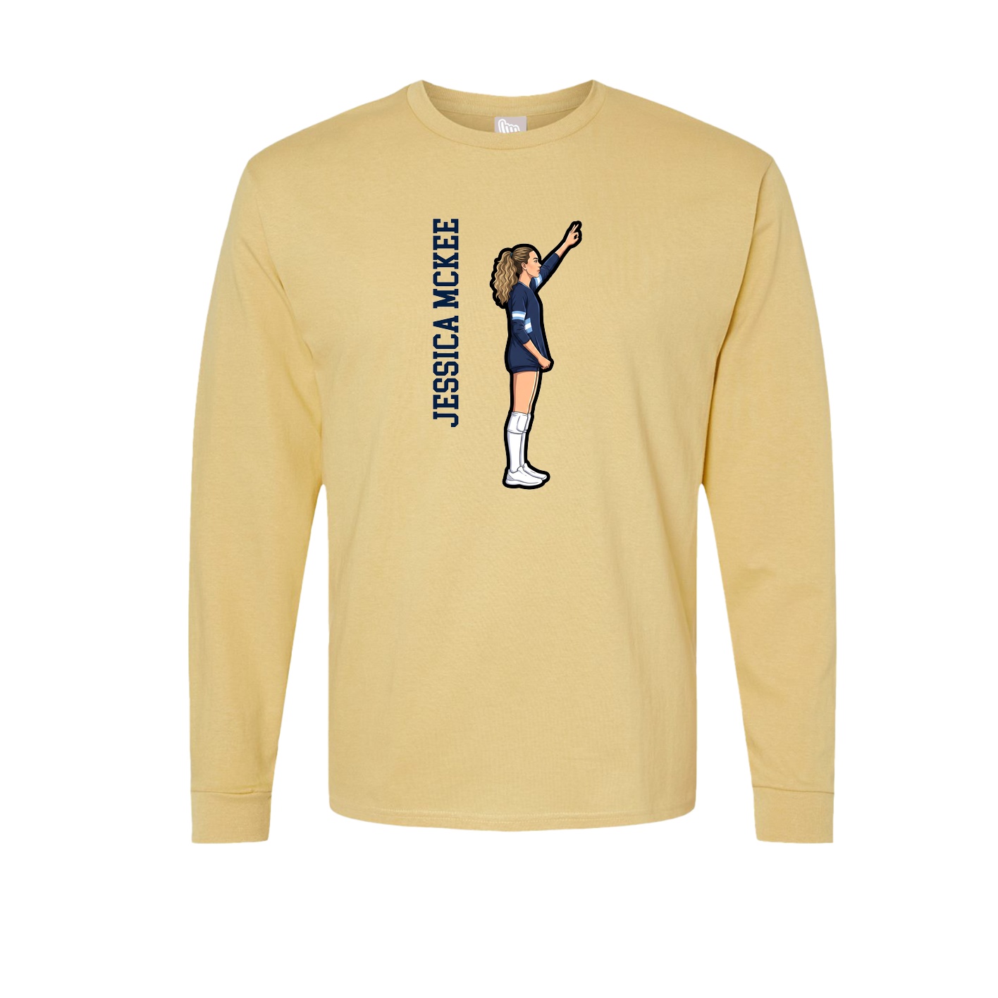 Long Sleeve Tee — Name Vertical in Vegas Gold