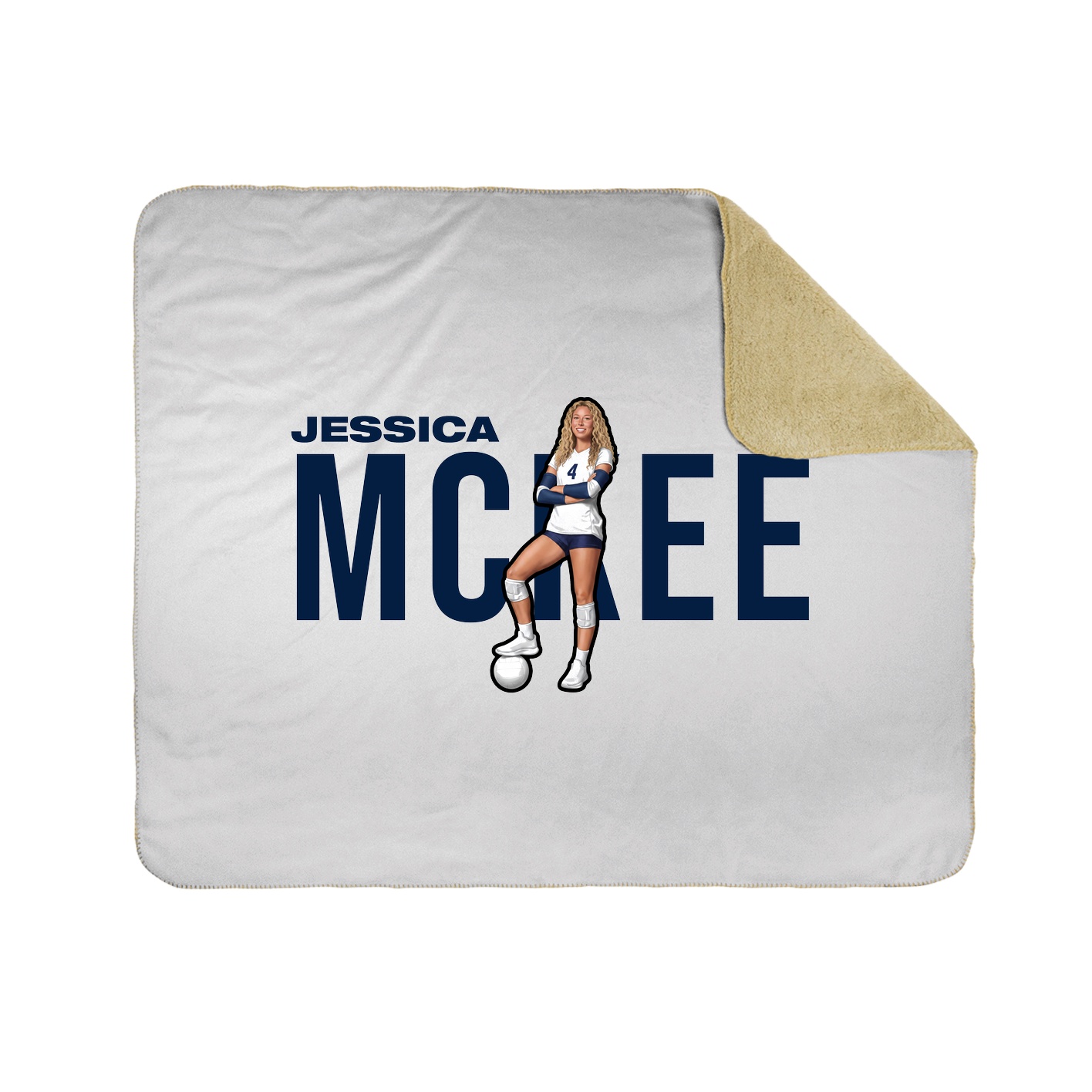 Throw Blanket — Player Name in White