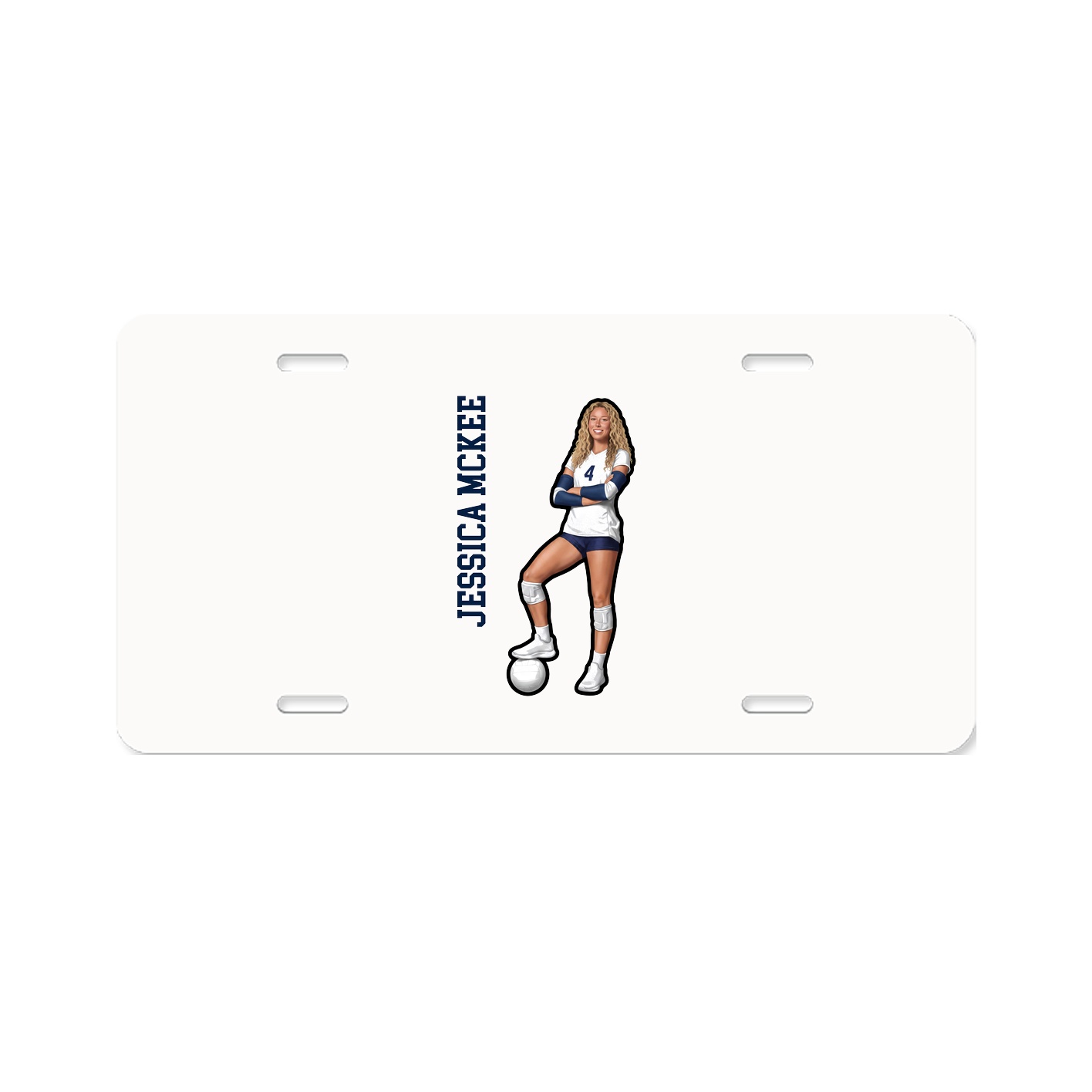 License Plate — Name Vertical in Classic