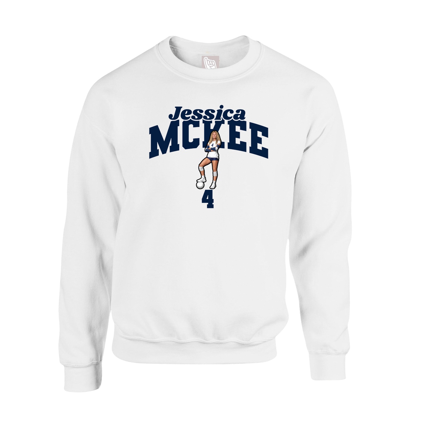 Fleece Crew — Signature Arch in White