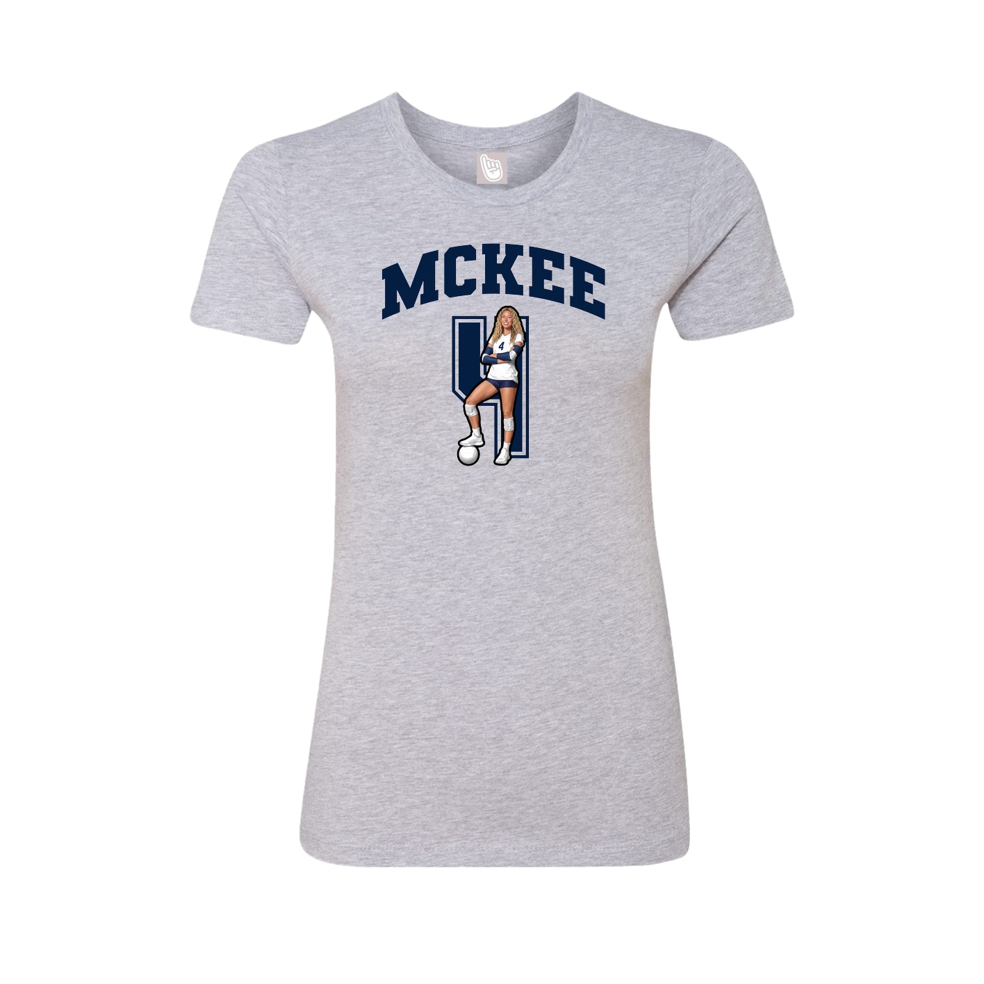 Fitted Women's Tee — Number in Grey