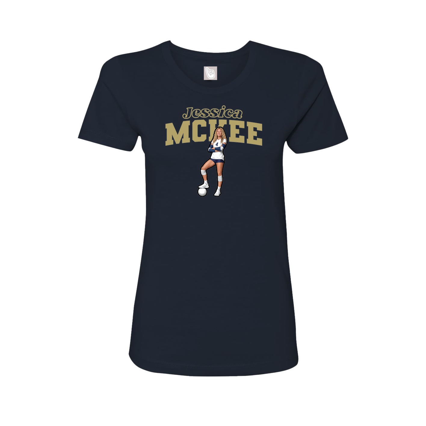Fitted Women's Tee — Name Arch in Navy