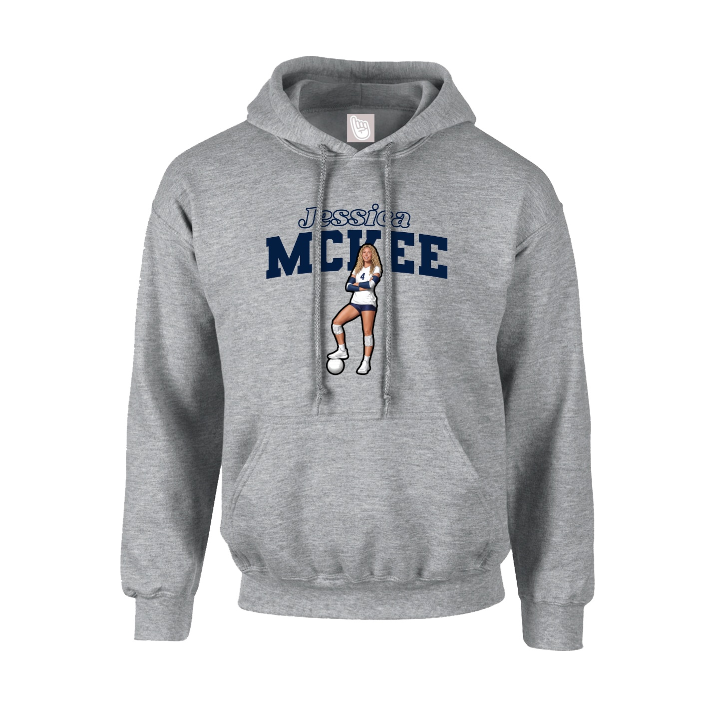 Hoodie — Name Arch in Grey