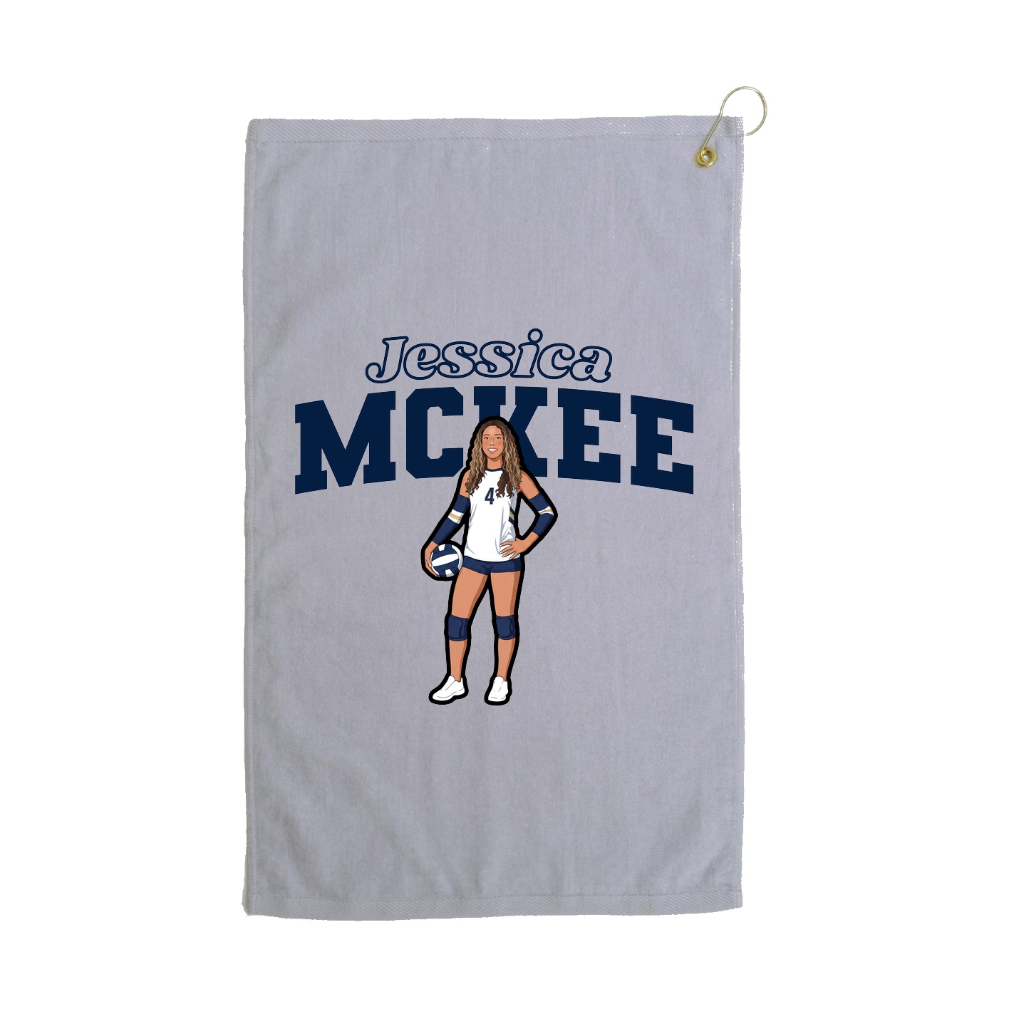Golf Towel — Name Arch in Grey