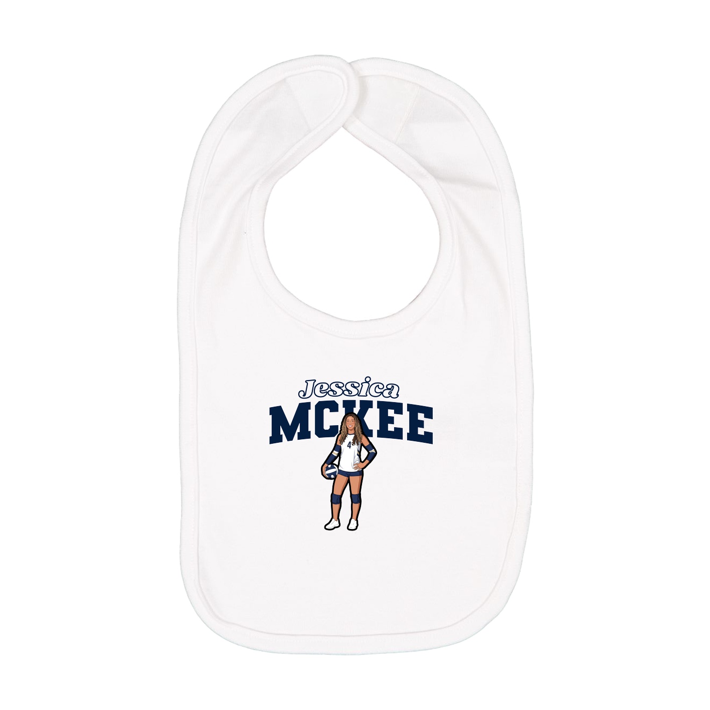 Infant Bib — Name Arch in White