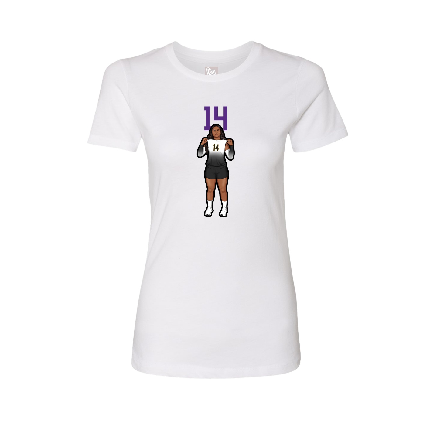 Womens Tee — Number Top in White