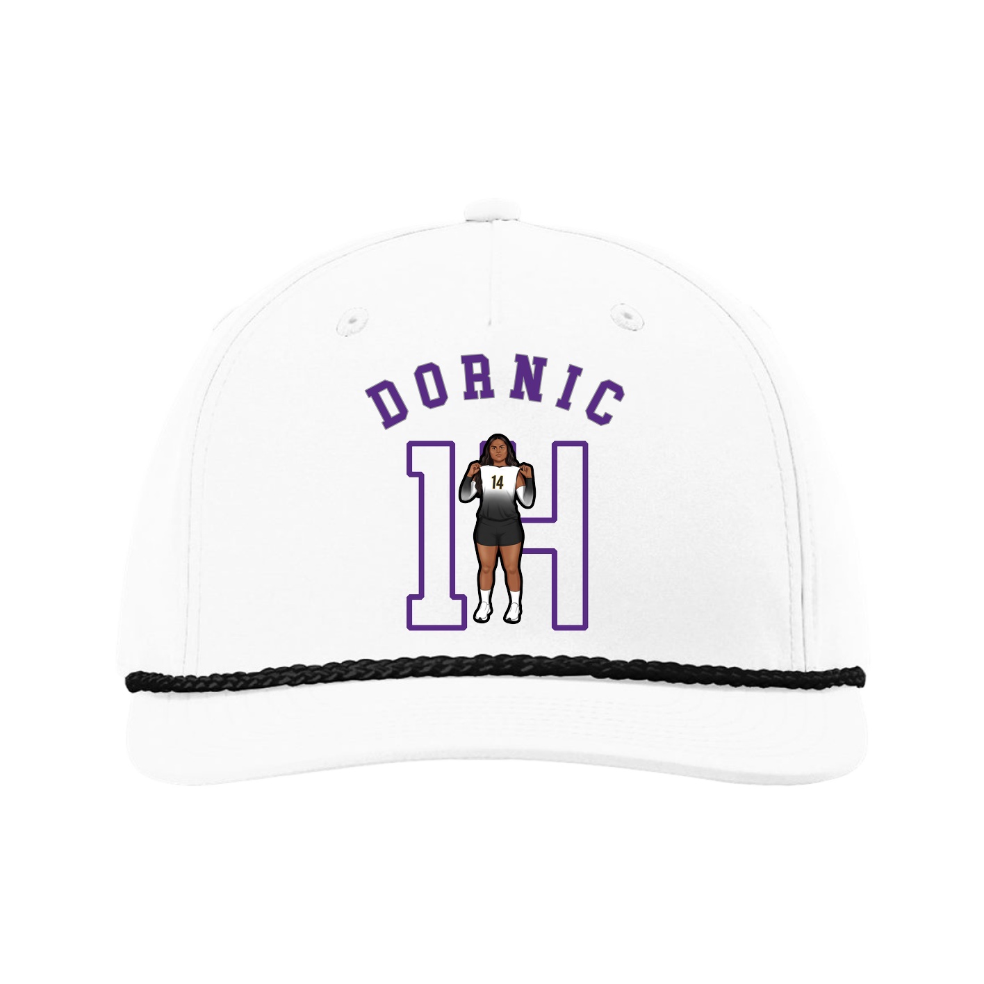 Five-Panel Classic Rope Cap — Shirsey Arch in White