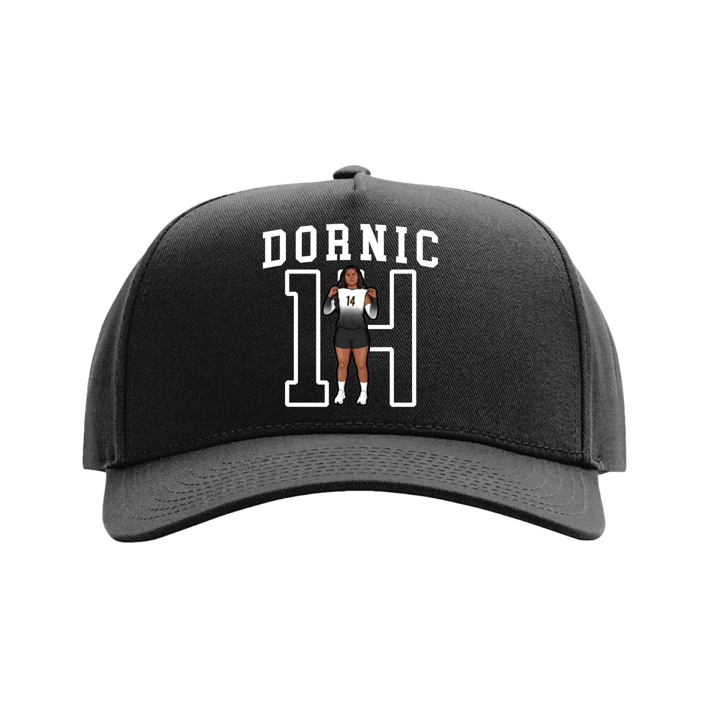 Full Fabric Five-Panel Champ Cap — Shirsey in Black