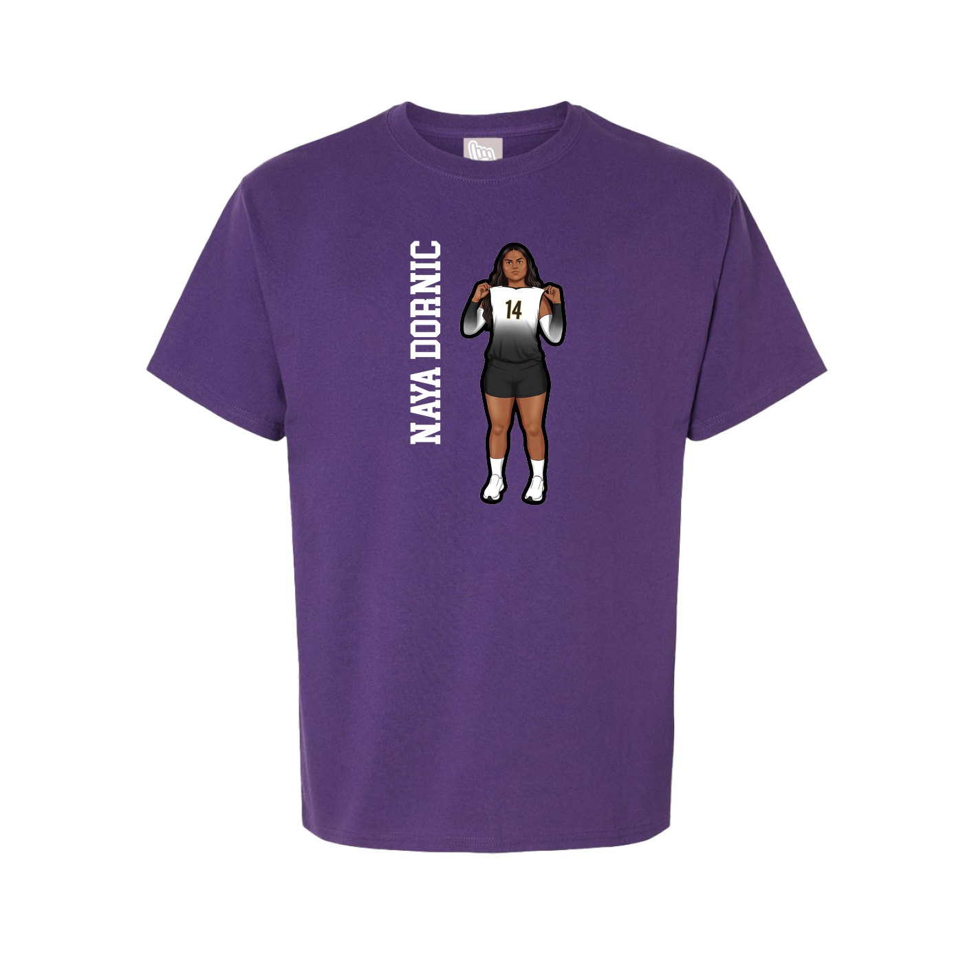 Tee — Name Vertical in Purple