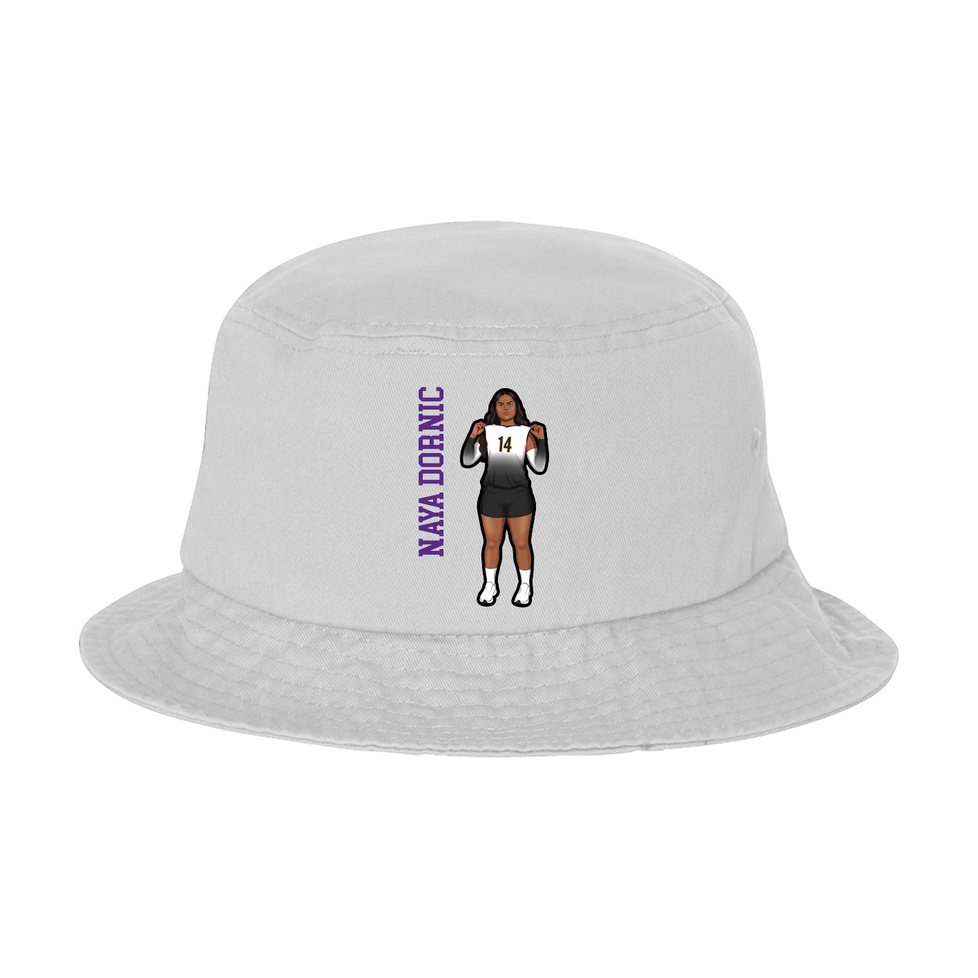 Bucket Cap — Name Vertical in White