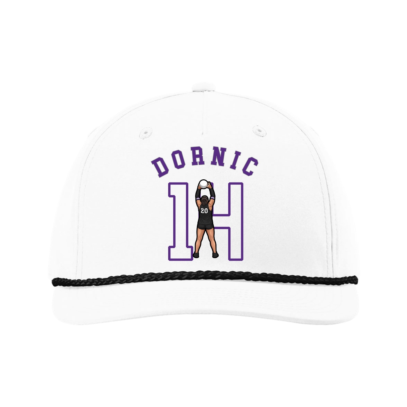 Five-Panel Classic Rope Cap — Shirsey Arch in White